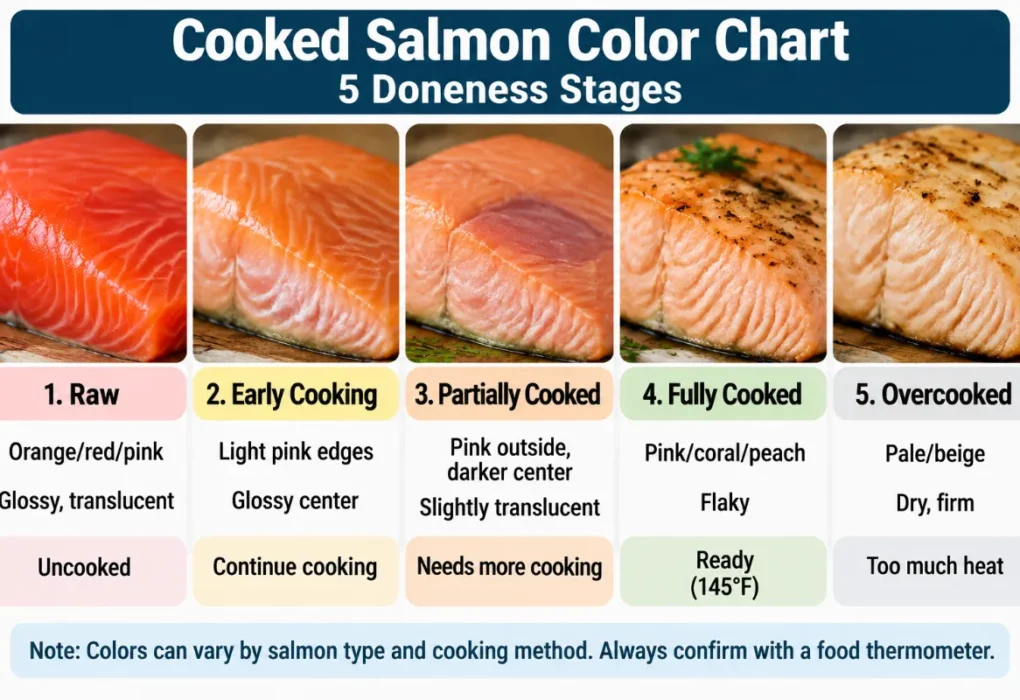 color chart cooked salmon color