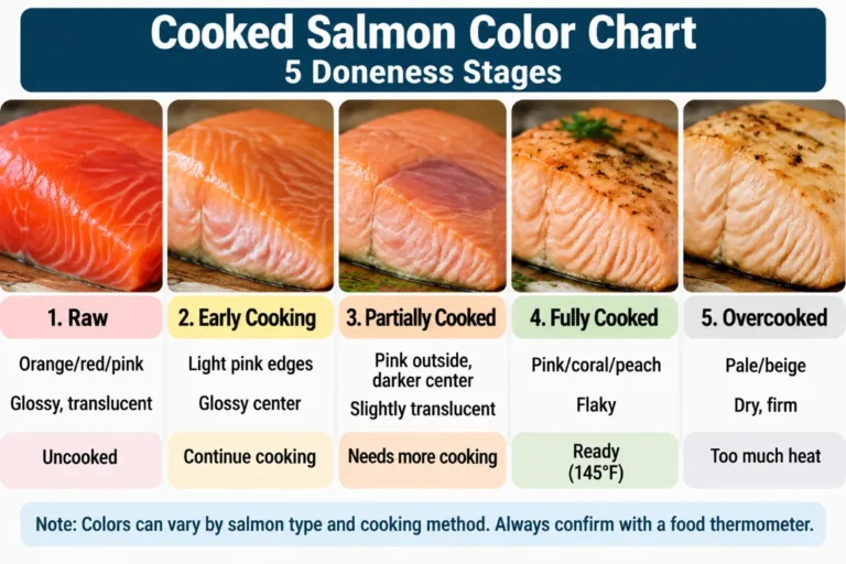 color chart cooked salmon color