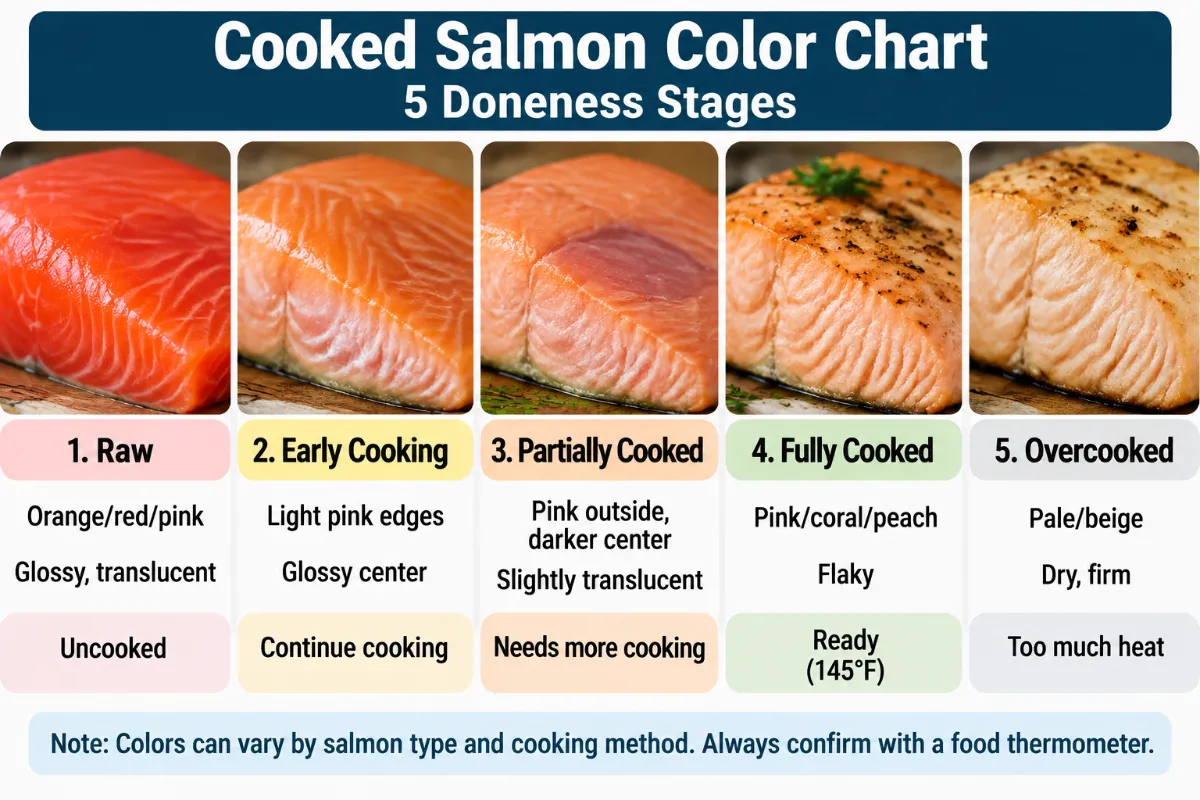 color chart cooked salmon color