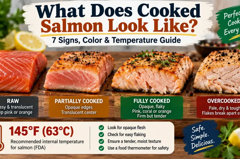 what does cooked salmon look like